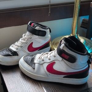 Nike Kids' White and Red High-Top Sneakers